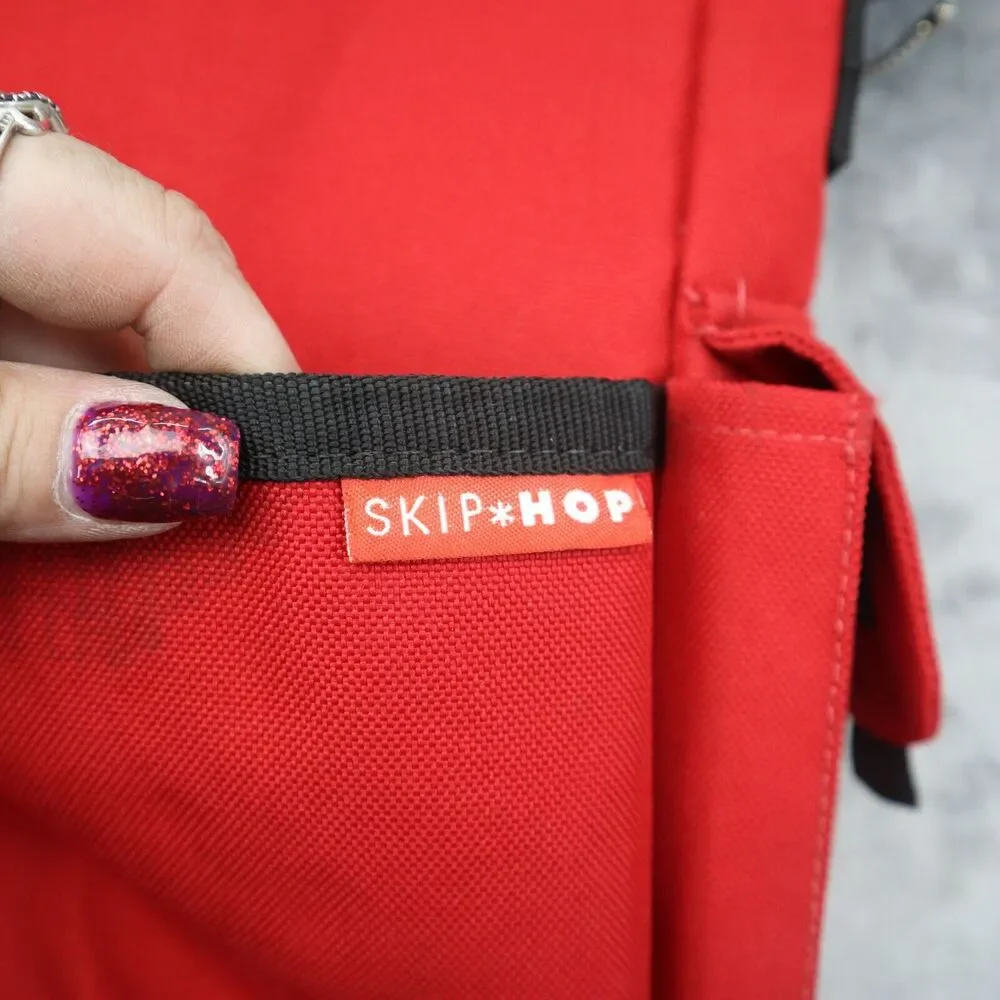 Skip Hop Bag Duo Delux Diaper Baby Unisex Gender Neutral Messenger Red Black